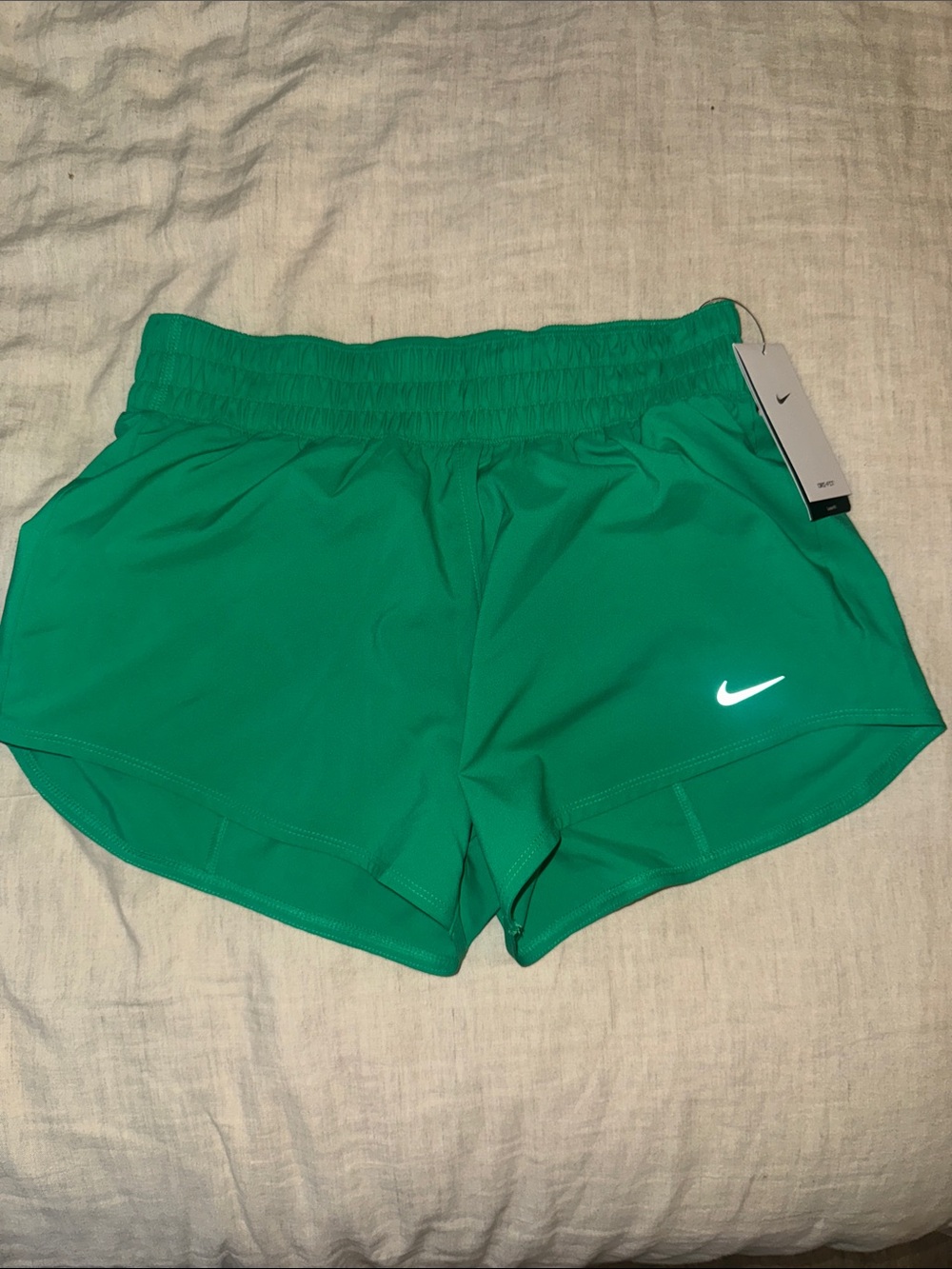 Nike Women’s Emerald Green Running Shorts with Reflective Swoosh